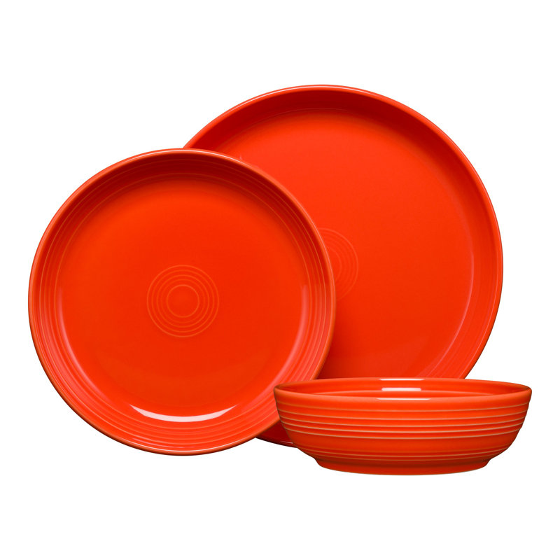 Fiesta Coupe Bowl 3-Piece Place Setting, Poppy