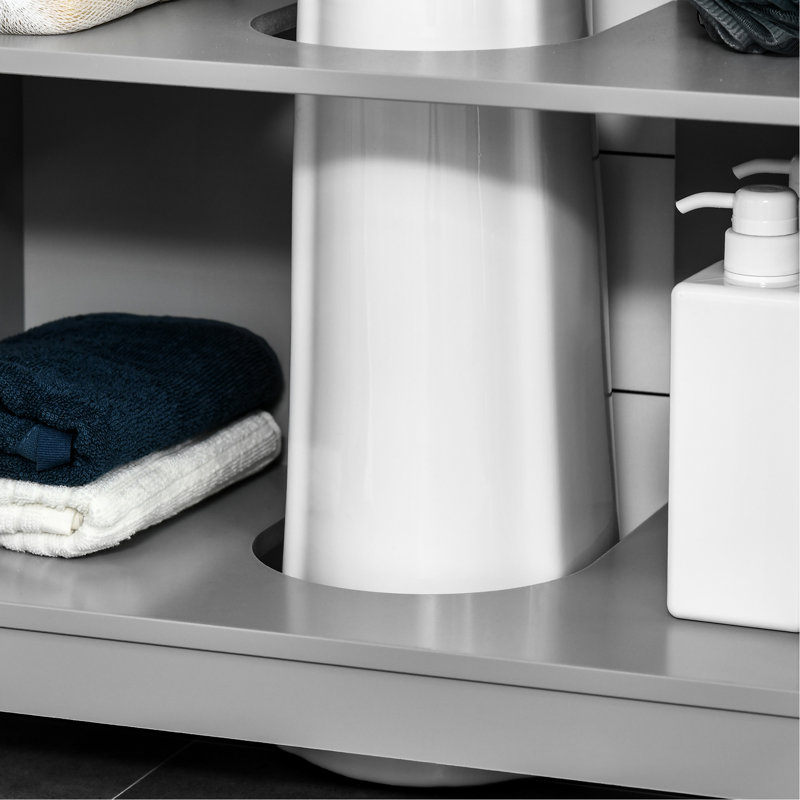 Armoire moderne sous le lavabo avec 2 portes, armoire de salle de bain piédestal sous le lavabo, meuble-lavabo avec tablettes réglables, armoire moderne, armoire de salle de bain, armoire grise