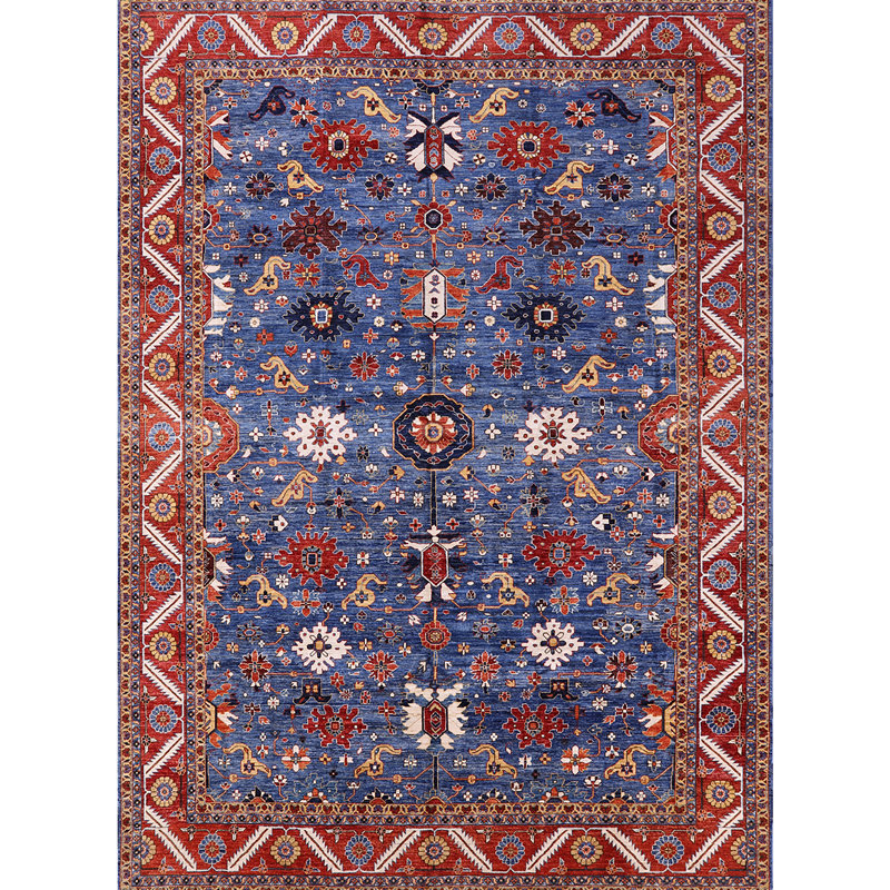 Tapis oriental rouge / bleu / beige Hardtner, Rectangle 5 pi x 8 pi