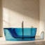Baignoire profonde autoportante en résine colorée translucide-138100879