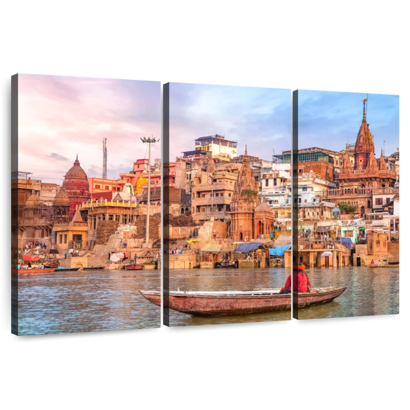 Sebbie Sadhu In A Boat, 42" H x 65" W
