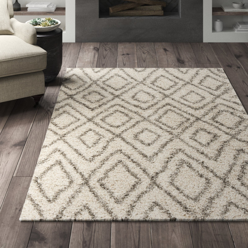 Adessa Shag Performance Geometric Rug, Square 5'
