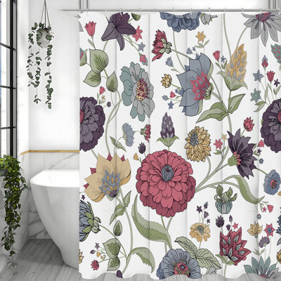 Rideau de douche avec crochets inclus
