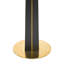 Table de négocier moderne carrée - plateau en pierre frittée blanche de 85 cm, pieds en bois noir avec base en métal doré-117345825