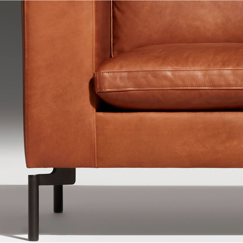 New Standard Sofa, Toffee Genuine Leather, 32" H x 104" W x 35" D