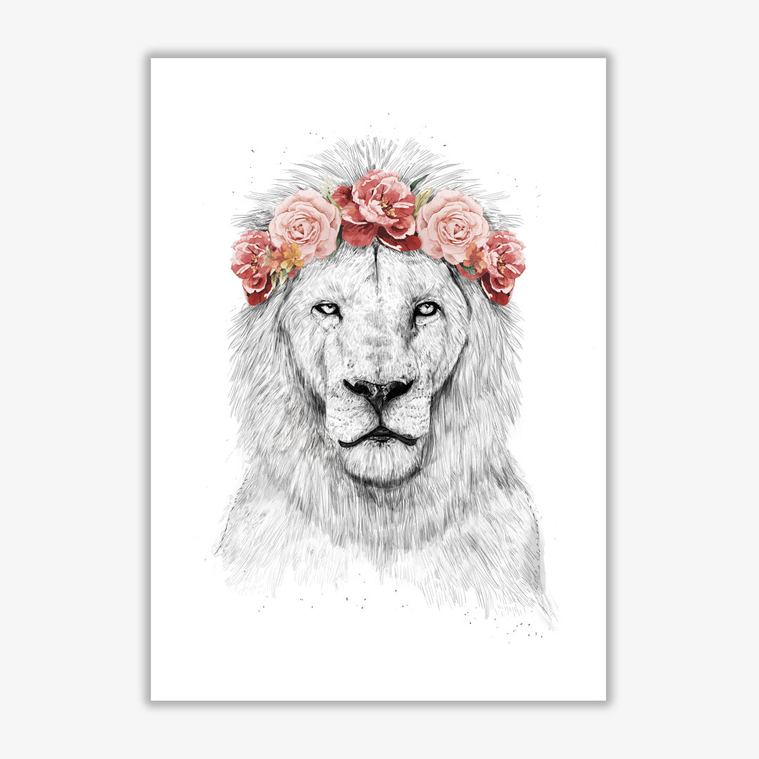 'Festival Floral Lion' Graphic Art