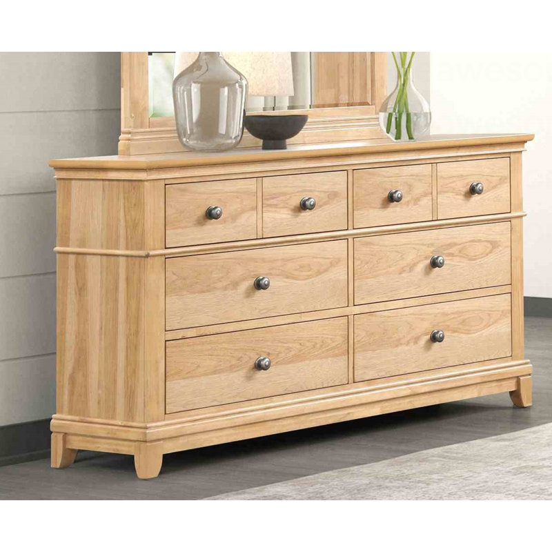 Mobilier de chambre à coucher de style commode avec rangement à 1 tiroir et placage de pacane