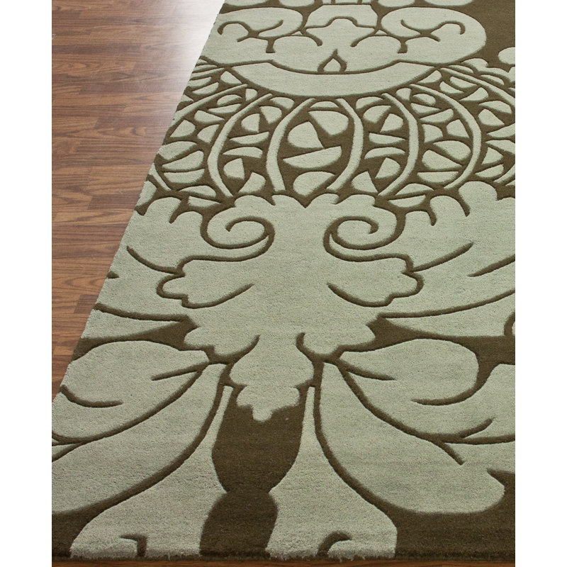 Wool Floral Indoor Rug, Rectangle 5' x 8'