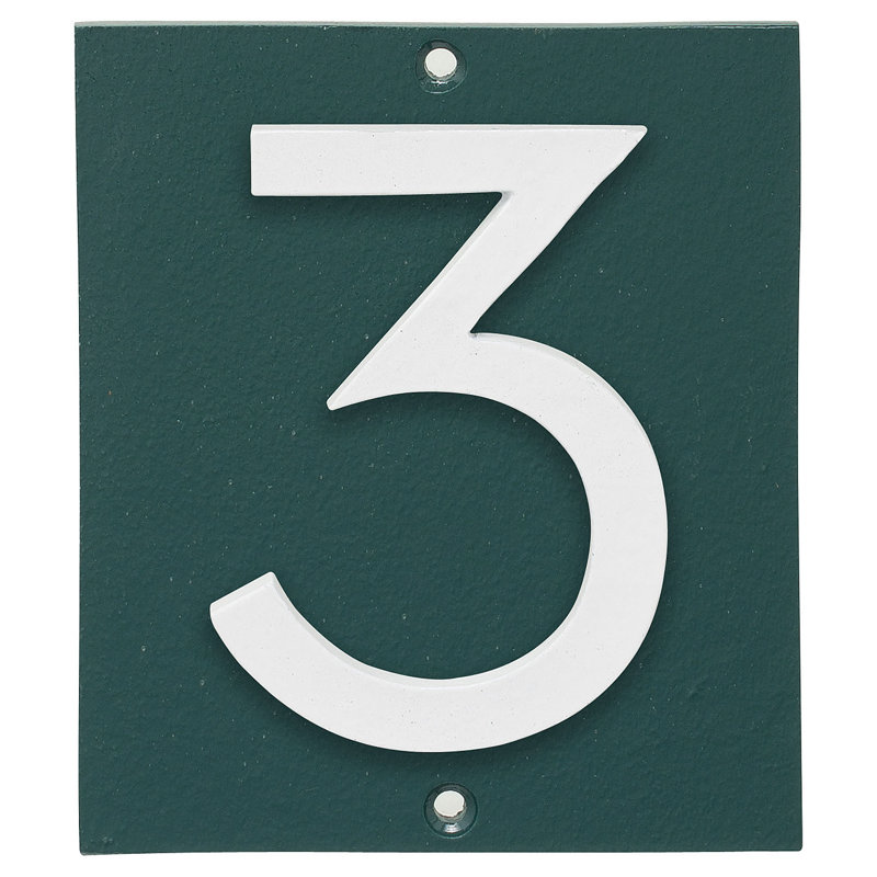 Plaque d'adresse verticale à 1 ligne flottante, Vert chasseur / blanc, Oui