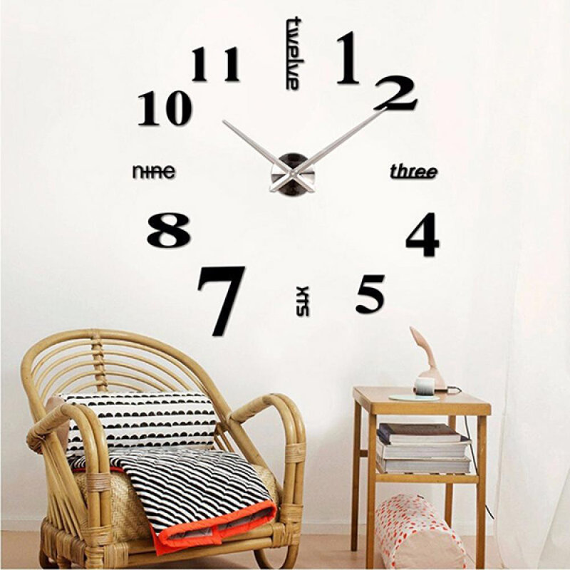 Très grande horloge murale Chockla, Noir