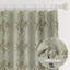Fabdivine Gray and Brown Handmade Block Print Floral Pattern 100% Blackout Room Darkening Pure Linen Pinch Pleated Curtains  Kitchen or Window Hook Drapes, Vidhya-1452012345