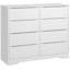 Commode haute 8 tiroirs en bois, commode de rangement moderne avec plateau large, blanc-442376701