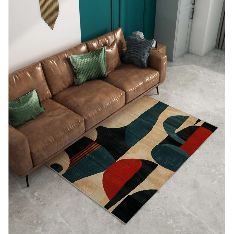 Tapis luxueux (3,3 x 5,9 pieds), 60% coton et 40% polyester, 1100 g / m² | Dessous en coton antidérapant, tissé à la machine, impression numérique | Sans velours, éponge de 0,3 po et feutre de 0,2 po | Lavable à 86 ° F | Parfait pour le salon et la chambre à coucher