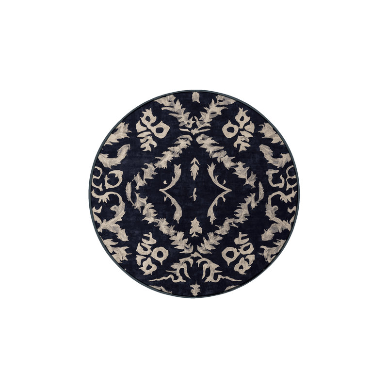 Machine Washable Gray Area Rug, Round 8'
