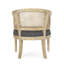 Chaise d'appoint rembourrée gris anthracite avec base et structure en bois de canne élégante-401706867