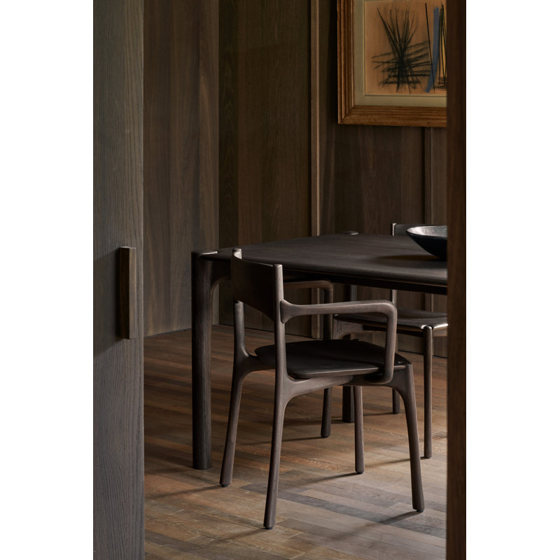 Pi Solid Wood Arm Chair, Brown