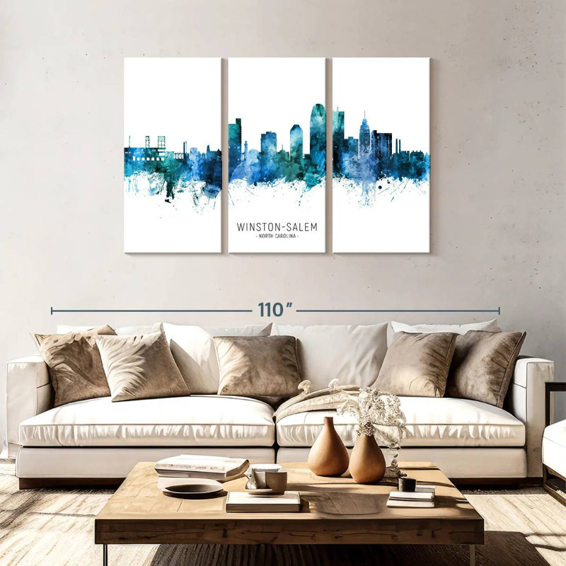 Winston-Salem NC Skyline I, H 48 po x l 74 po