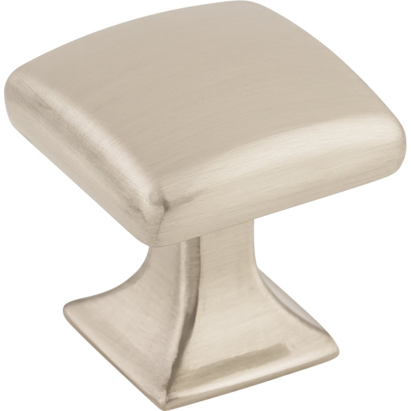 Contour 1 1/8" Length Square Knob, Brushed Satin Nickel