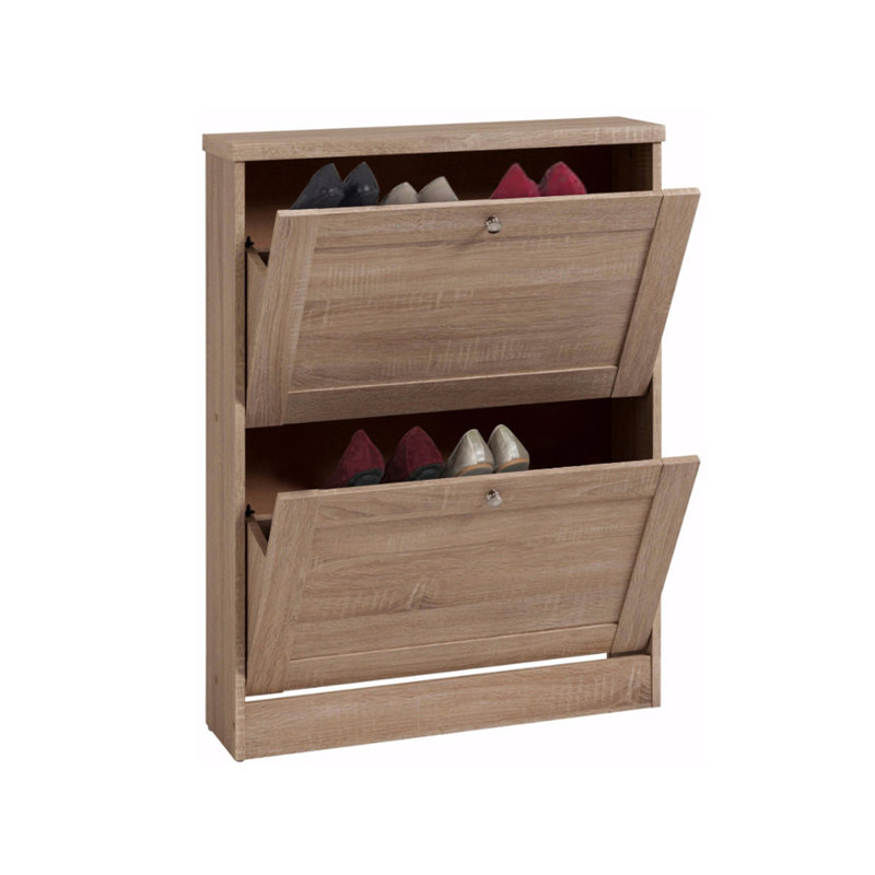 8 Pair Flip Down Shoe Storage, Sonoma Oak