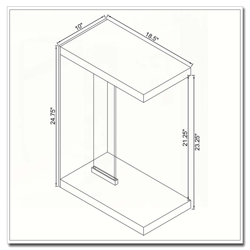 Table d'appoint en bois d'ingénierie gris Sampson