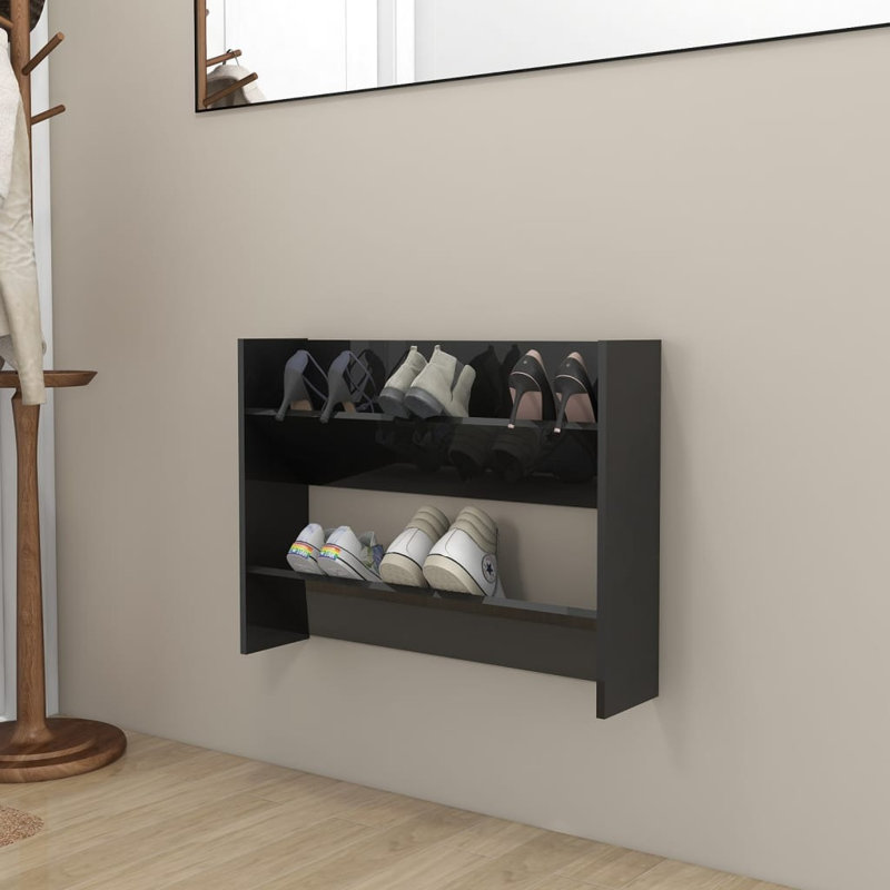 6 Pair Shoe Rack, Black, 60 cm H x 80 cm W x 18 cm D