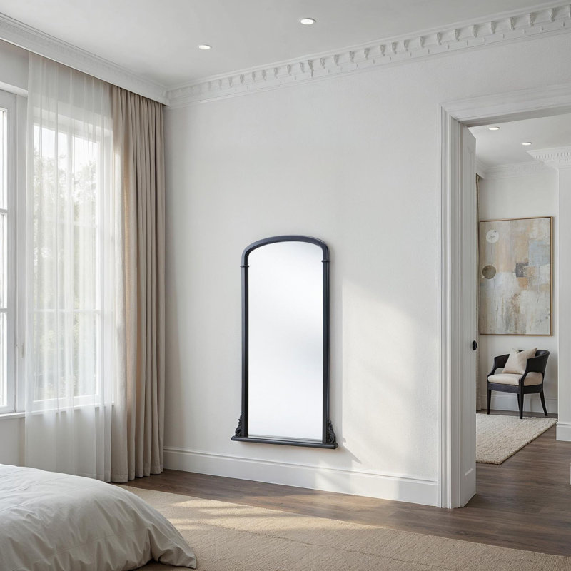 Eloquent Tall Georgian Mirror, Matte Black