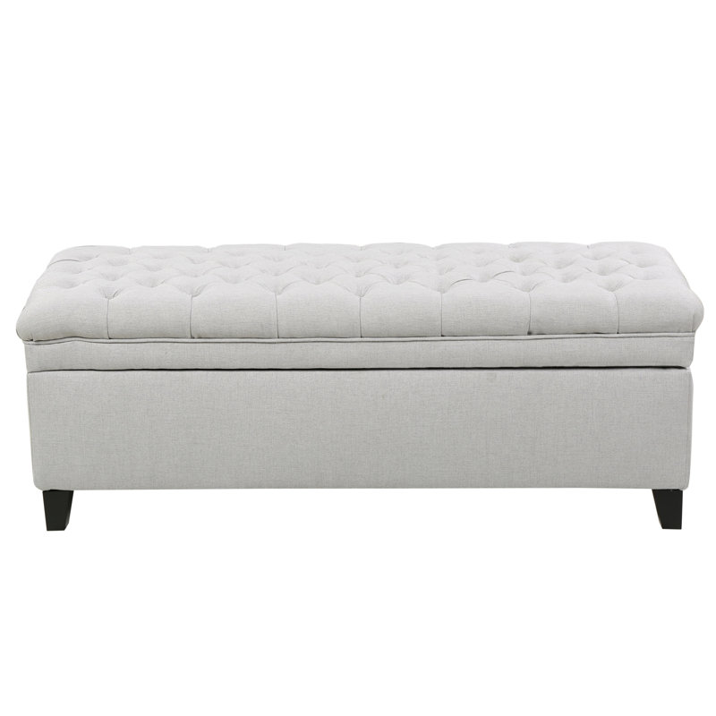 Multi-style Fabric Storage Ottoman With Birch Legs - Sheffield Design For Living Room, Offers Extra Seating & Clutter-free Storage For Gaming Controllers/board Games