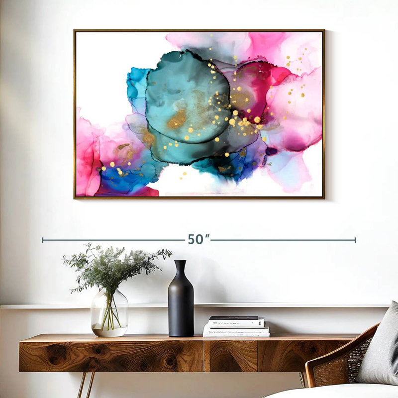Boréal I, Cadre flottant doré, 40 po x 27 po