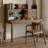 Nut-brown Rectangular Solid Wood with 2 drawers writing desk-118343217
