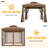 8 Ft. W x 8 Ft. D Patio Steel Soft top Double Roof Gazebo with Netting & Corner Shelves-109171336