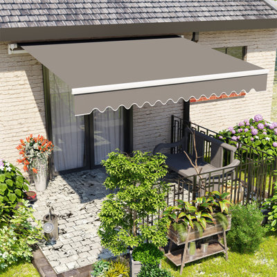 Dakota Fields Fabric Cover Retractable Patio Awning