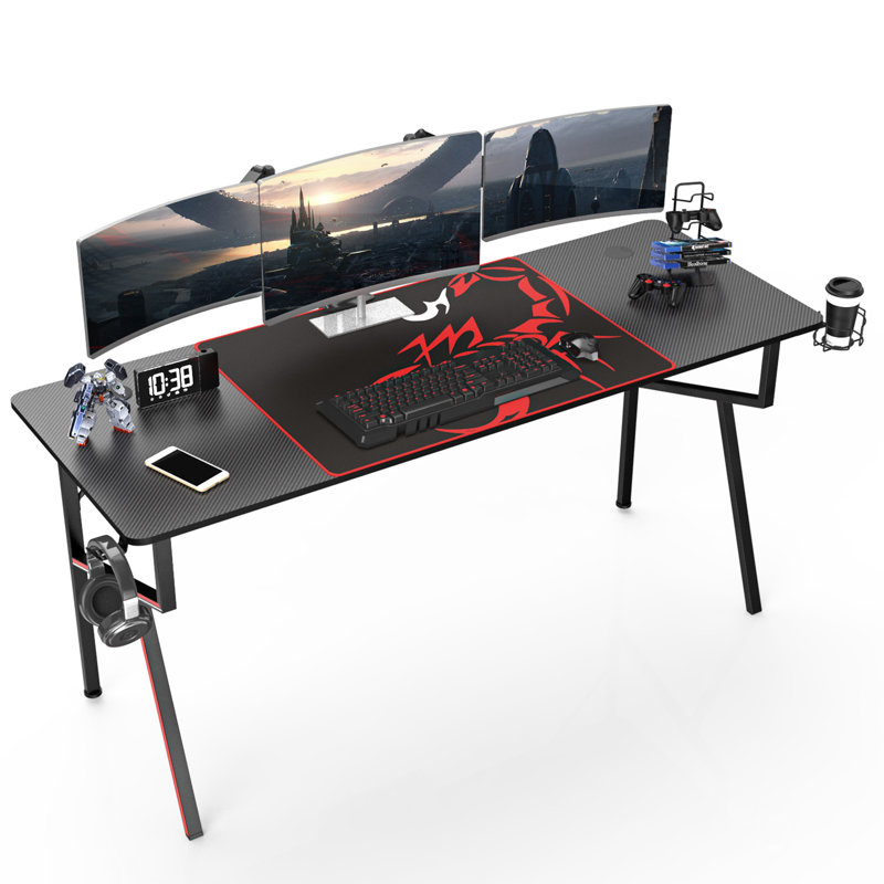 Metal Base Computer Desk, Black, 75cm H x 120cm W x 60cm D