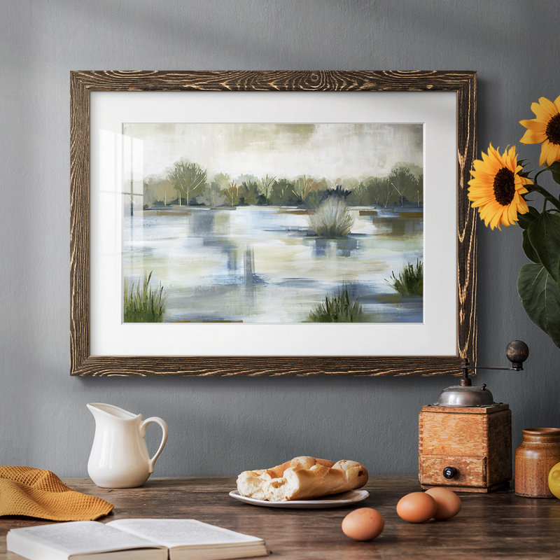 Roads not Taken - Rustic, reproduction d'art encadrée avec tableau mat, H 28 po x l 42 po x P 1,5 po, Noyer