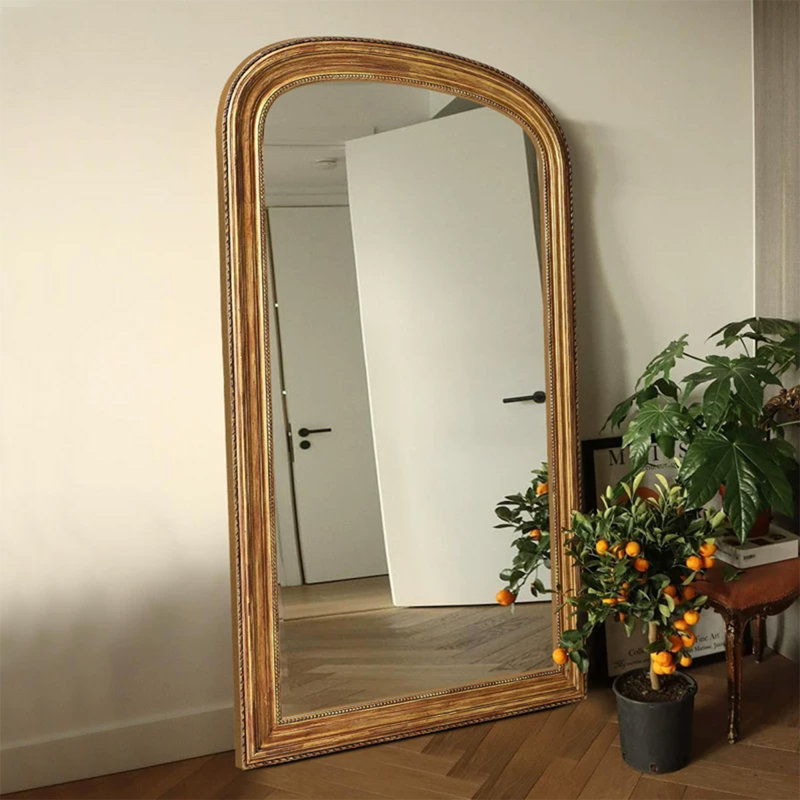Half-Circle Manufactured Wood Full Length Mirrors, 70.87" H x 31.5" W