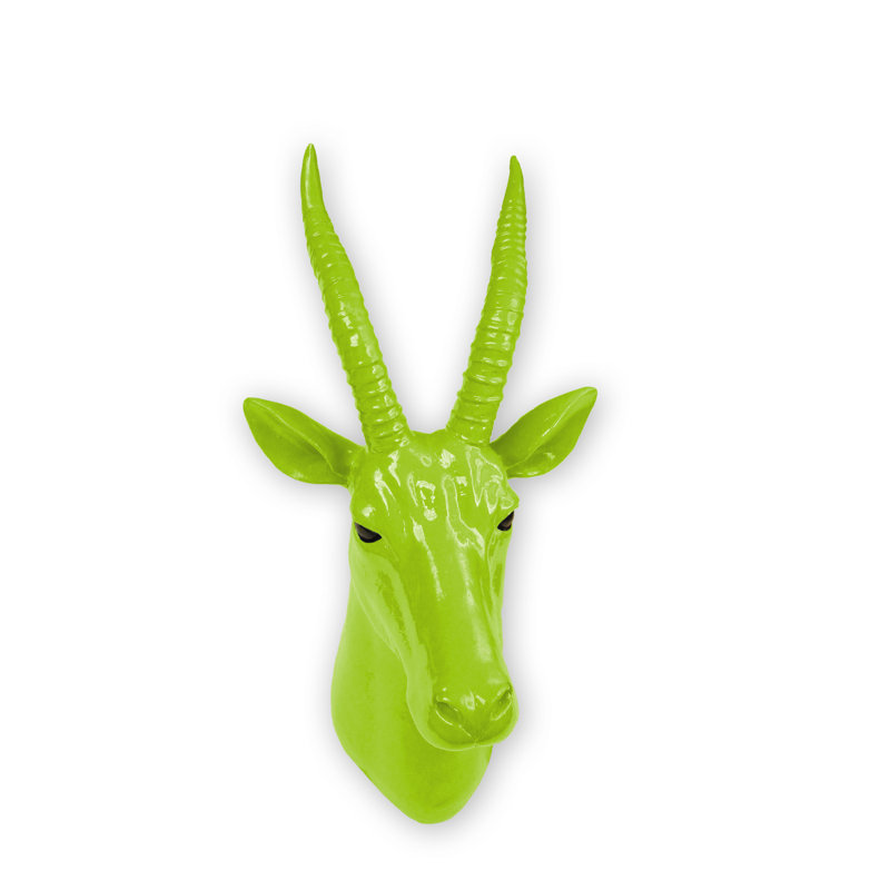 Sykes Animal Coat Wall Hook - Antelope - Amber, Green