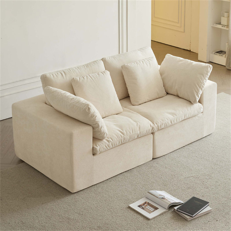 Canapé modulaire modulaire, compact et compact, en velours côtelé minimaliste, idéal pour le salon et la chambre à coucher avec fonction de canapé-lit