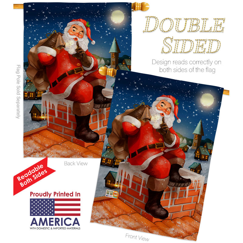 Double Sided 40'' H x 28'' W Polyester Christmas Flag Set