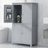 Elegant Bathroom Floor Storage Cabinet Bathroom Storage Unit, Freestanding Cabinet with 4 Doors-1585946319