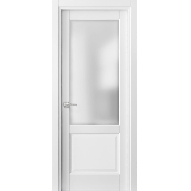Lucia Frosted Glass Standard White Door, 32" x 84"