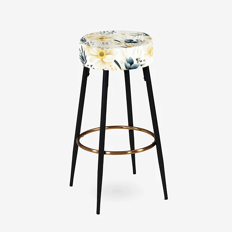 Ensemble de 2 tabourets de bar botaniques neutres
