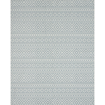 Tapis bleu clair tissé à plat Hezekiel Southwestern