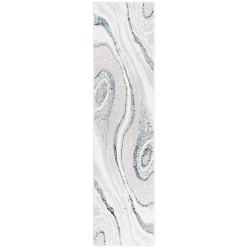 Harshana 100 Performance Abstract Rug, Runner 2' x 8'