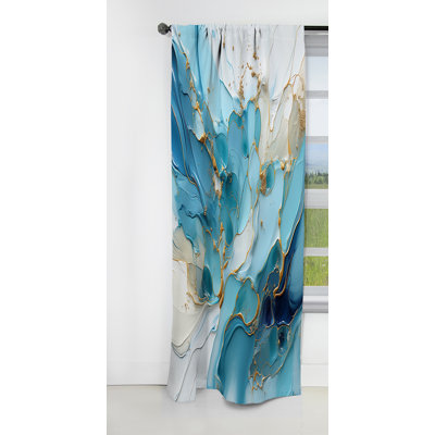 Charm glacier bleu et blanc - rideau formes abstraites - rideau occultant - 1 panneaux