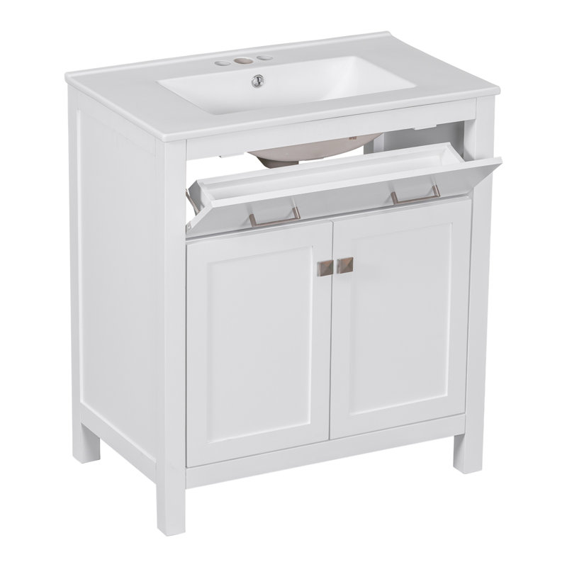Ensemble de meuble-lavabo moderne 60 "avec meuble-lavabo double 60" (séparé), Blanc