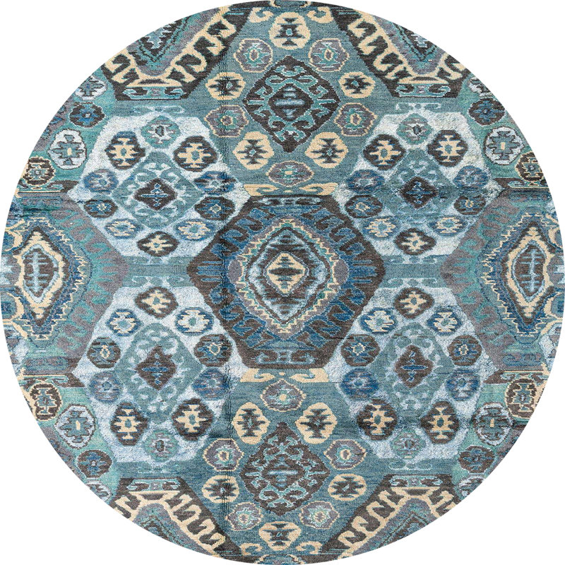 Abstract Indoor Rug, Round 8'