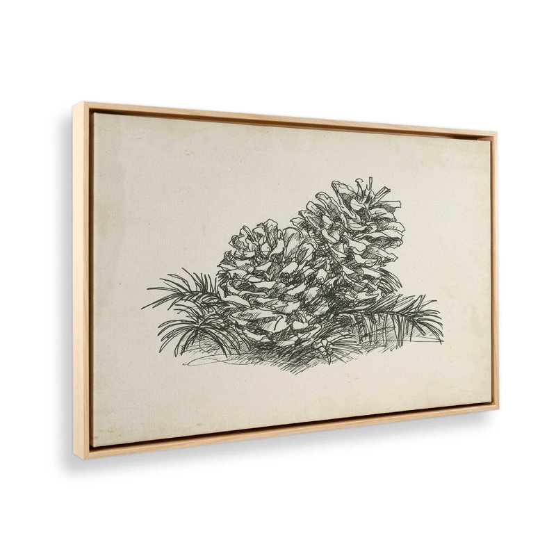 «Christmas Conifers I» par Ethan Harper, reproduction d'art sur toile, Tanné, «Floater», reproduction encadrée sans passe-par