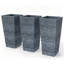 Ensemble de 3 pots de fleurs coniques, grands pots de fleurs pour plantes d'extérieur, avec trous de drainage-1068606067