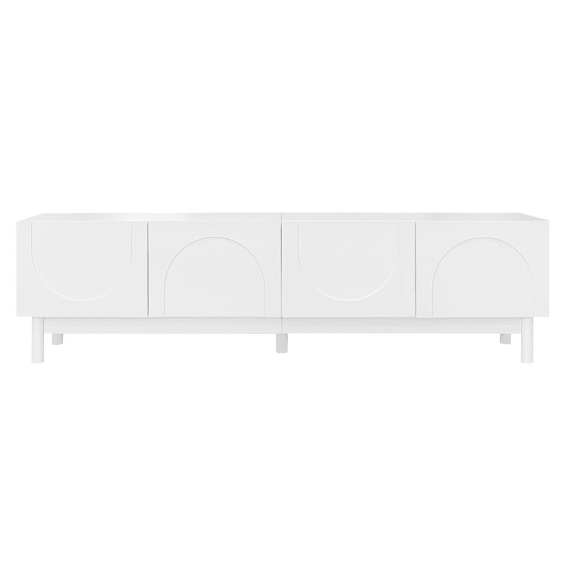 TV Cabinet with Curved, Wave-Shaped Doors