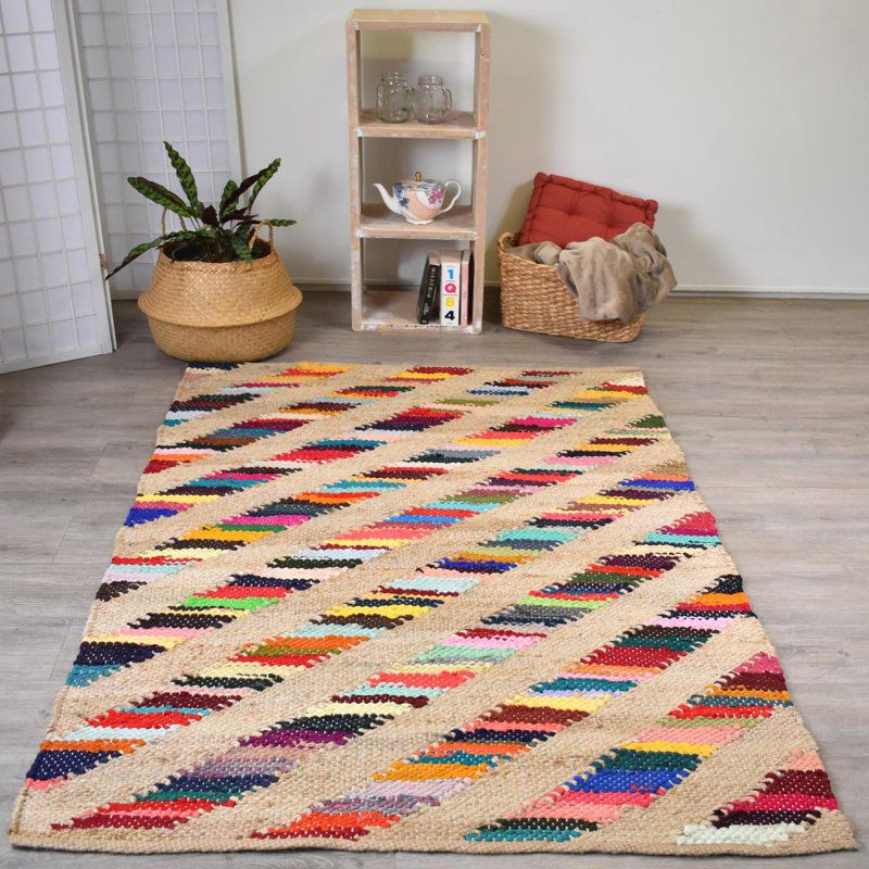 Eberly Geometric Jute / Sisal Hand Woven Area Rug, Rectangle 200 x 290cm