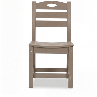 Set Of 2 Armless Outdoor Dining Chairs With All-Weather Durability